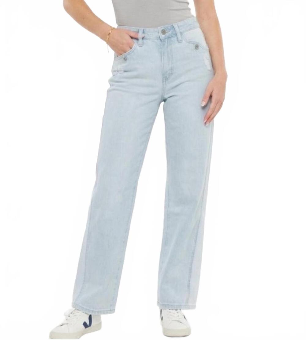 NEW KANCAN emely high rise straight jeans in light stone wash